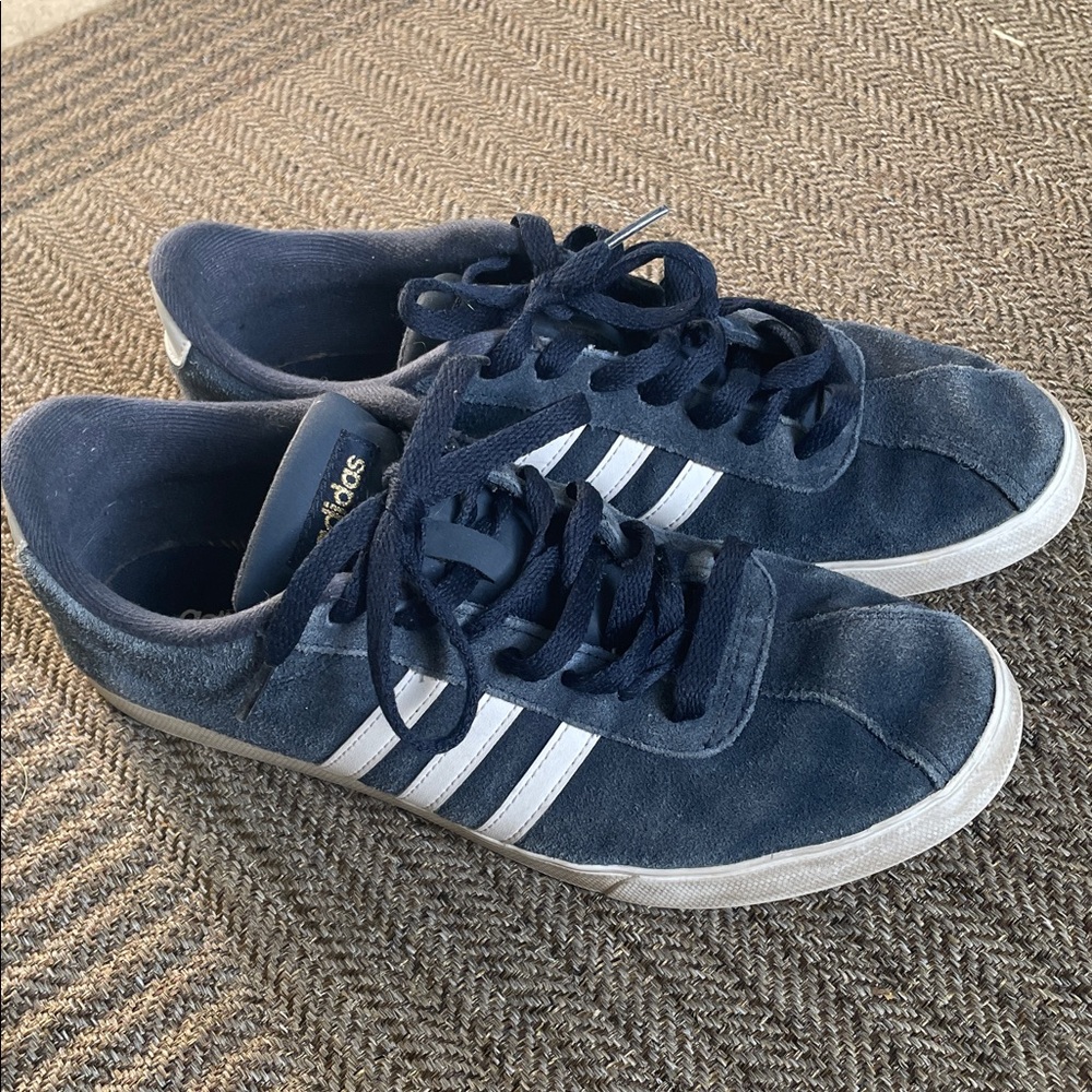 Adidas Ortholite Float Navy blue samba style suede tennis shoes